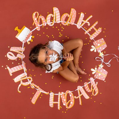 Γιρλάντα Happy Birthday Rose Confetti 3m
