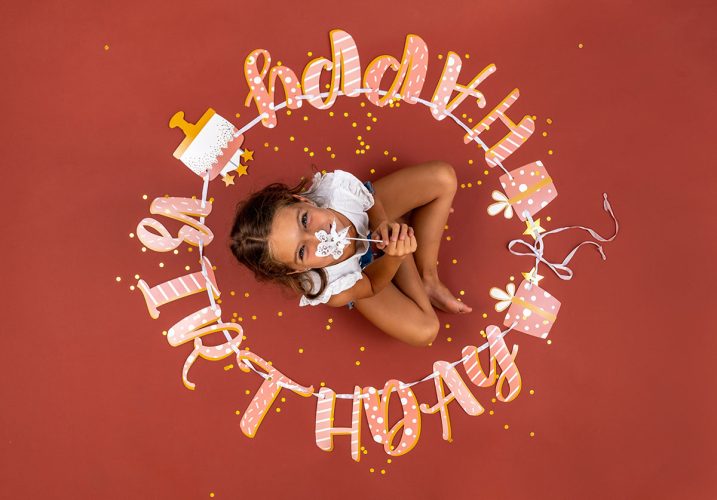 Γιρλάντα Happy Birthday Rose Confetti 3m