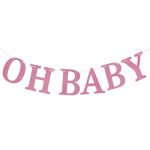 Glitter Μπάνερ Oh Baby ροζ