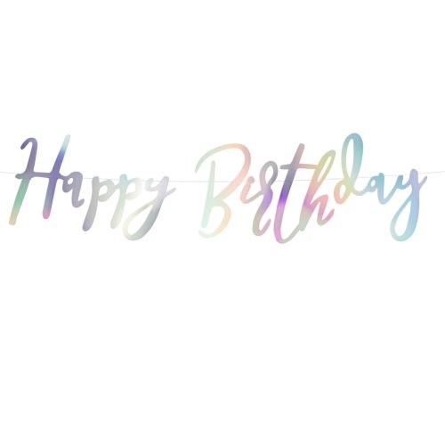 Ιριδίζον μπάνερ Happy Birthday