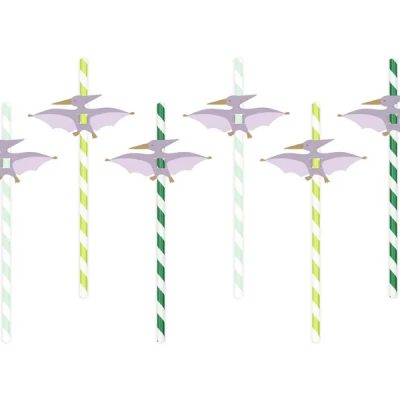 Καλαμάκια χάρτινα Δεινόσαυρος Πτεροδάκτυλος 6 τεμ