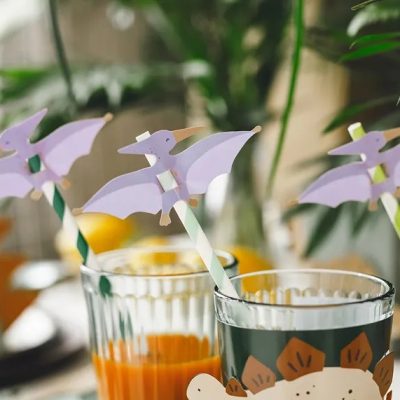 Καλαμάκια χάρτινα Δεινόσαυρος Πτεροδάκτυλος 6 τεμ