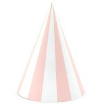 Καπελάκια πάρτυ ροζ ριγέ 6 τεμ