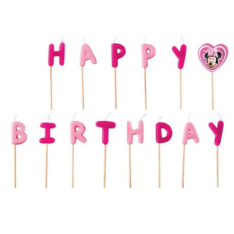 Κεράκια Happy Birthday - Minnie Mouse 14 τεμ
