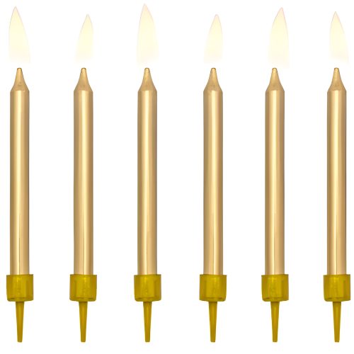 Κεράκια τούρτας Χρυσά 6 τεμ