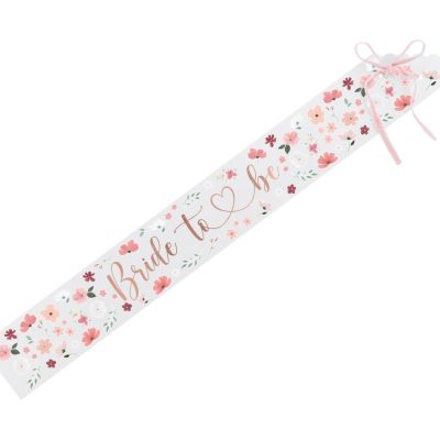 Κορδέλα μπάτσελορ Bride to be με λουλούδια