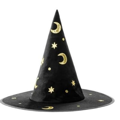 Μαύρο Καπέλο Μάγισσας με αστέρια