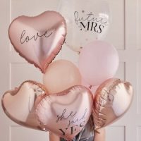 Μπαλόνια Bachelorette ροζ-χρυσό 9 τεμ