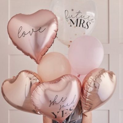 Μπαλόνια Bachelorette ροζ-χρυσό 9 τεμ