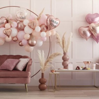 Μπαλόνια Bachelorette ροζ-χρυσό 9 τεμ