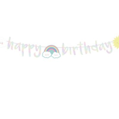 Μπάνερ Happy Birthday Ουράνιο Τόξο & Σύννεφο 180cm