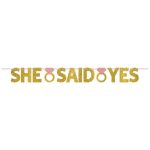 Μπάνερ She Said Yes με γκλίτερ 365cm