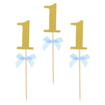 Οδοντογλυφίδες πάρτυ 1st Birthday γαλάζιο 10 τεμ