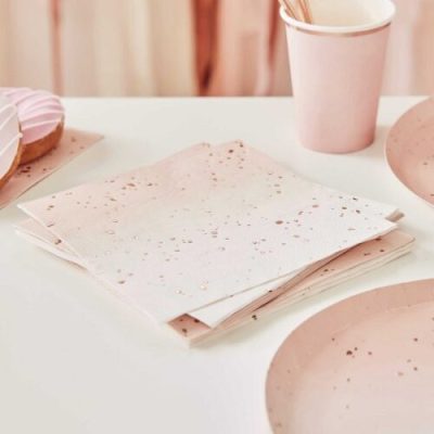 Όμπρε Χαρτοπετσέτες με Rosegold σταγόνες 16 τεμ