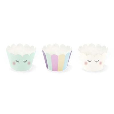 Περιτύλιγμα για cupcake Rainbow Unicorn 6 τεμ