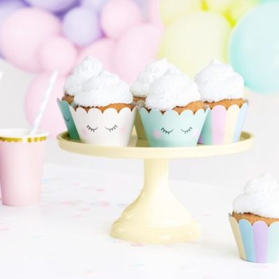 Περιτύλιγμα για cupcake Rainbow Unicorn 6 τεμ
