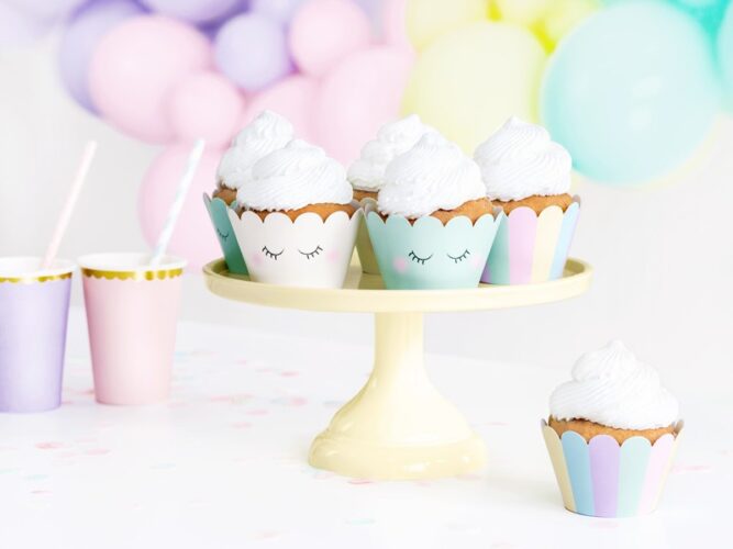 Περιτύλιγμα για cupcake Rainbow Unicorn 6 τεμ