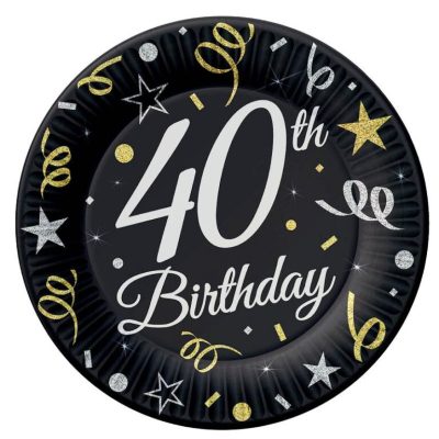 Πιάτα γλυκού 40th Birthday 6 τεμ