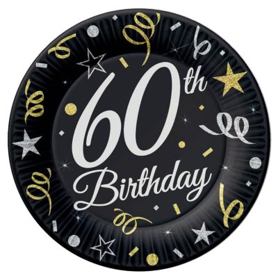 Πιάτα γλυκού 60th Birthday 6 τεμ