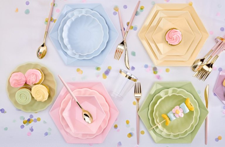 Πιάτα γλυκού Vert Décor ροζ 6 τεμ