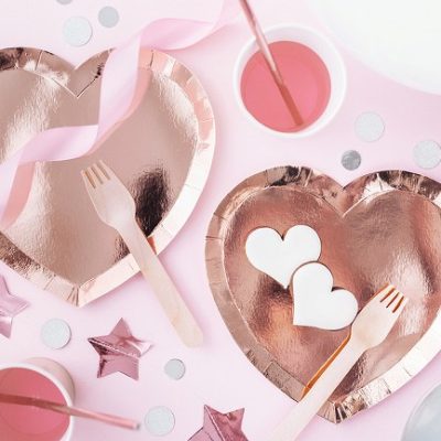 Πιάτα καρδιά Rosegold 6 τεμ