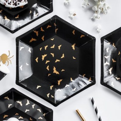 Πιάτα πάρτυ χρυσές Νυχτερίδες 6 τεμ