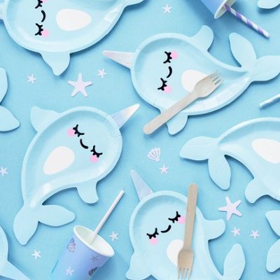 Πιάτα πάρτυ Θαλάσσιος Μονόκερος Narwhal 6 τεμ