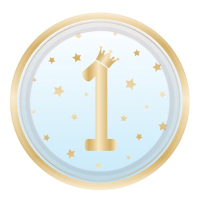 Πιάτα φαγητού 1st Birthday μπλε 8 τεμ