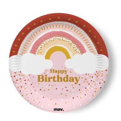 Πιάτα φαγητού Boho Ουράνιο Τόξο 8 τεμ