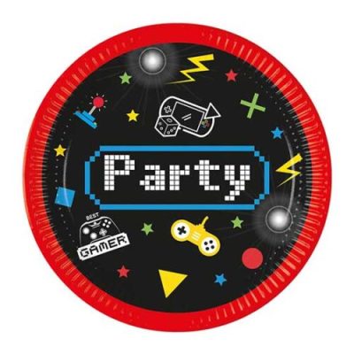 Πιάτα φαγητού Gaming Party 8 τεμ