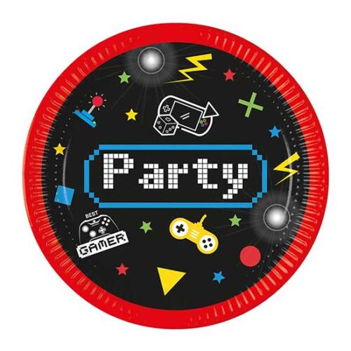 Πιάτα φαγητού Gaming Party 8 τεμ