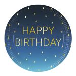 Πιάτα φαγητού μπλε Όμπρε Birthday 8 τεμ