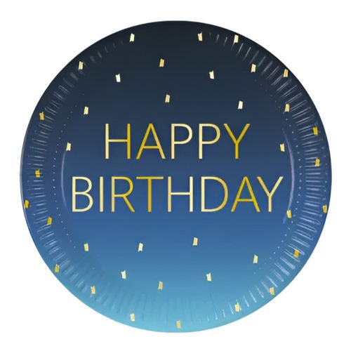 Πιάτα φαγητού μπλε Όμπρε Birthday 8 τεμ