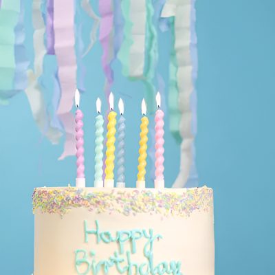 Πολύχρωμα παστέλ Κεράκια Twisted 6 τεμ