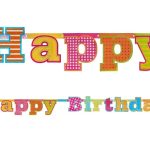 Πολύχρωμο holographic μπάνερ Happy Birthday