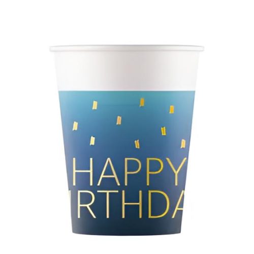 Ποτήρια μπλε Όμπρε Birthday 8 τεμ