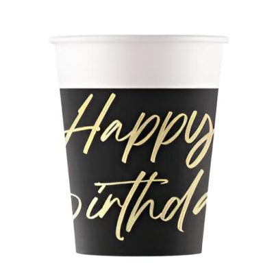 Ποτήρια πάρτυ Elegant Birthday 8 τεμ