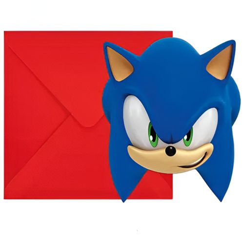 Προσκλήσεις με φάκελο Sonic 6 τεμ