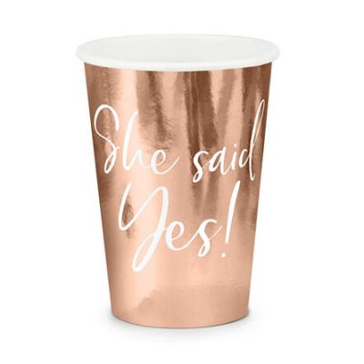 Rose Gold Ποτήρια She said yes! 6 τεμ