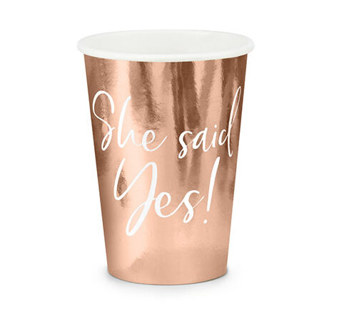 Rose Gold Ποτήρια She said yes! 6 τεμ