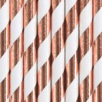 Rosegold χάρτινα καλαμάκια ριγέ 10 τεμ