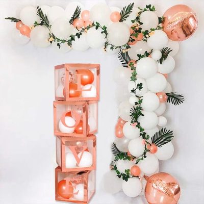 Rosegold Κουτιά διακόσμησης για μπαλόνια – LOVE