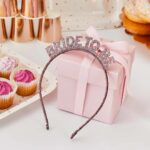 Rosegold Στέκα με γκλίτερ "Bride to Be"