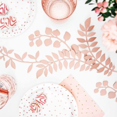 Ροζ Διακοσμητικά κλαδιά με φύλλα 9 τεμ