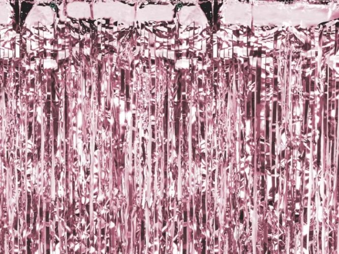 Ροζ-Xρυσή foil Κουρτίνα Πάρτυ 90x250cm