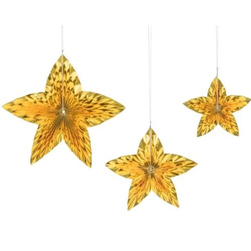 Σετ Χάρτινα Διακοσμητικά Οροφής - Αστέρια 3 τεμ