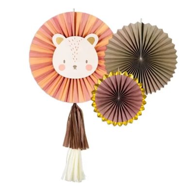 Σετ χάρτινες βεντάλιες Λιονταράκι 3 τεμ