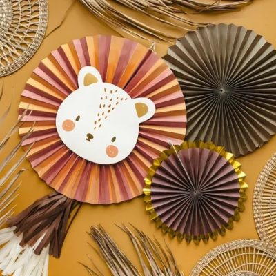 Σετ χάρτινες βεντάλιες Λιονταράκι 3 τεμ