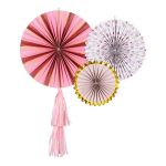 Σετ χάρτινες βεντάλιες φλοράλ 3 τεμ