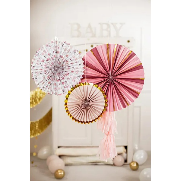 Σετ χάρτινες βεντάλιες φλοράλ 3 τεμ